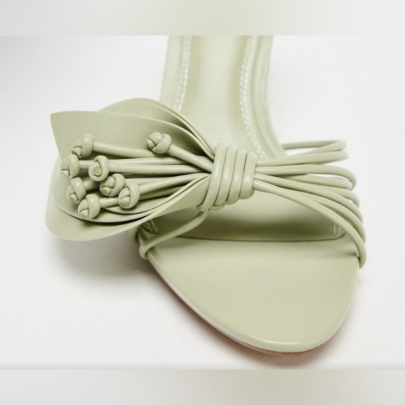 Zara Elegant Sage Green Women's Heels - Picture 2 of 7